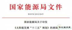 《太阳能发展“十三五”规划》发布：2020年光伏电价水平下降50%